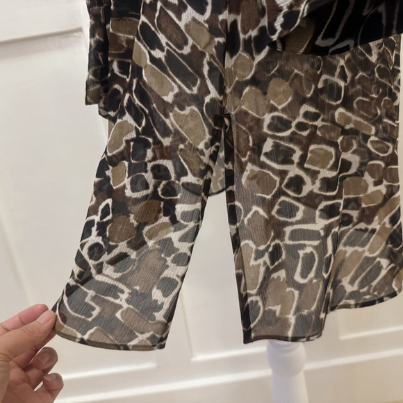 Chico’s 100% Silk Shirt Dress Size:1 (M) 3/4 Sleeves Belt Animal Print - Picture 6 of 11